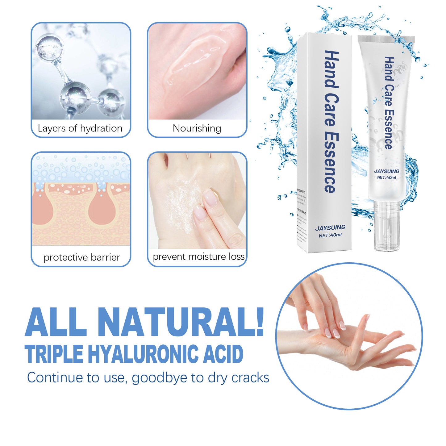 Jaysuing Hyaluronic Acid Hand Guard Essence Hyaluronic Acid Anti-Aging Skin Care Moisturizing Essence