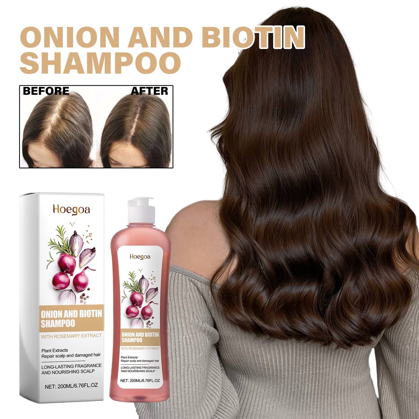 Hoegoa Shampoo Scalp Cleansing Care Volumizing Strong Hair Moisturizing Smooth Shiny Hair Shampoo