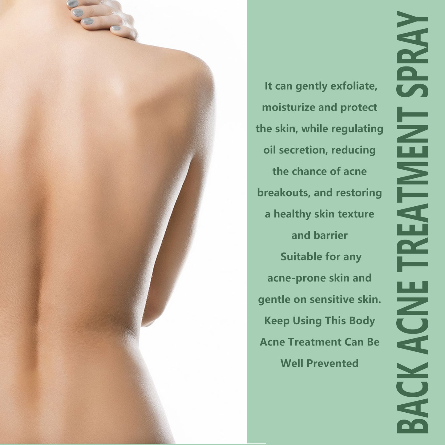 Jaysuing Back Care Spray Relieve Back Skin Moisturize Hydrate Body Clean Smooth Skin