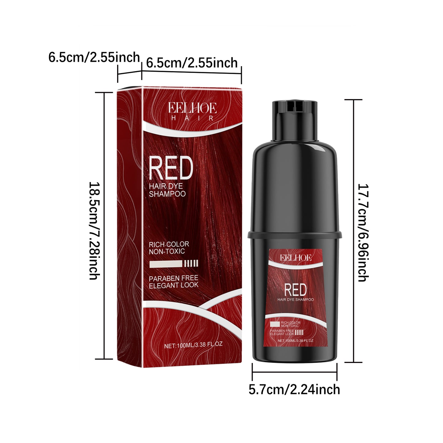 EELHOE Hair Dye Shampoo Hair Dye Shampoo Herbal Essence Plant Extract Care Long-lasting Color Healthy Hair Dye