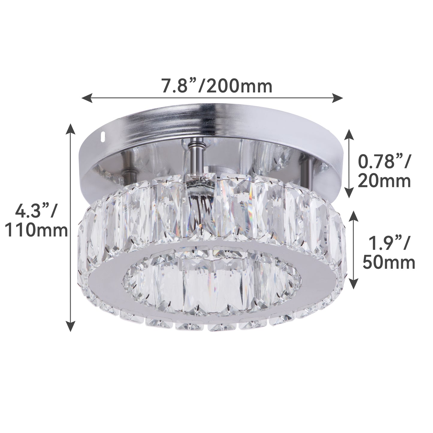 Modern White Exquisite Mini Crystal Chandelier LED Circular Ceiling Light Glass Metal Hotel Balcony Bedroom Corridor Lighting