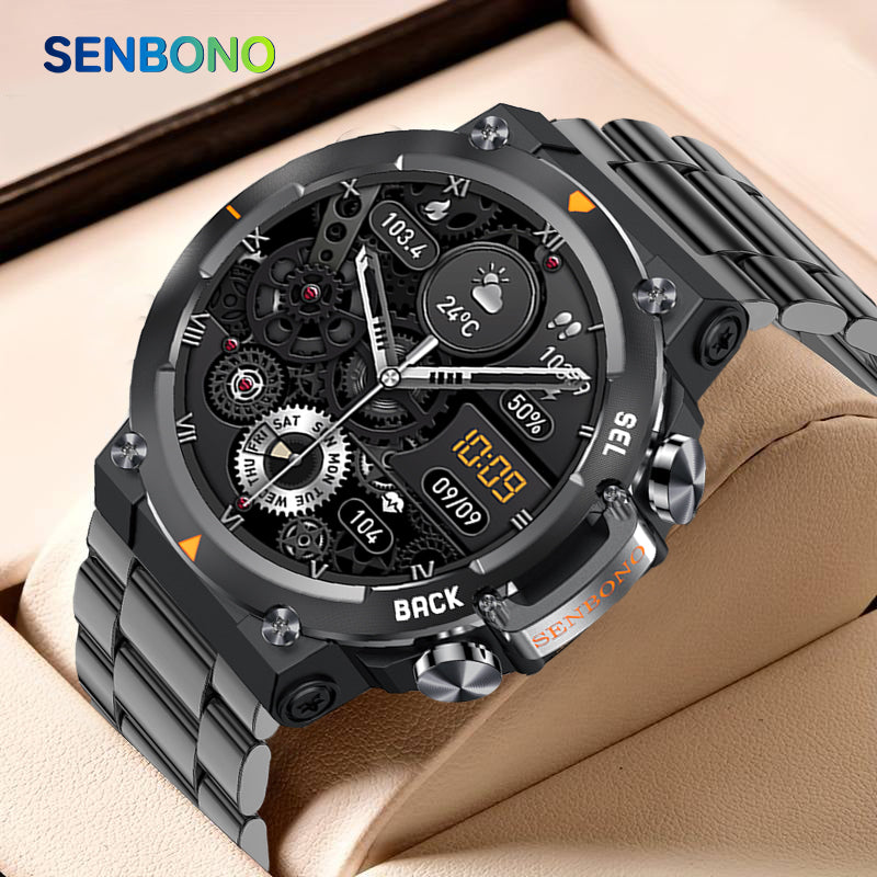 SENBONO 2024 MAX18 Men Smartwatch AMOLED1.43inch 466*466 HD Big Screen BT Calls Gesture Control AI Voice Sports Smart Watch Men