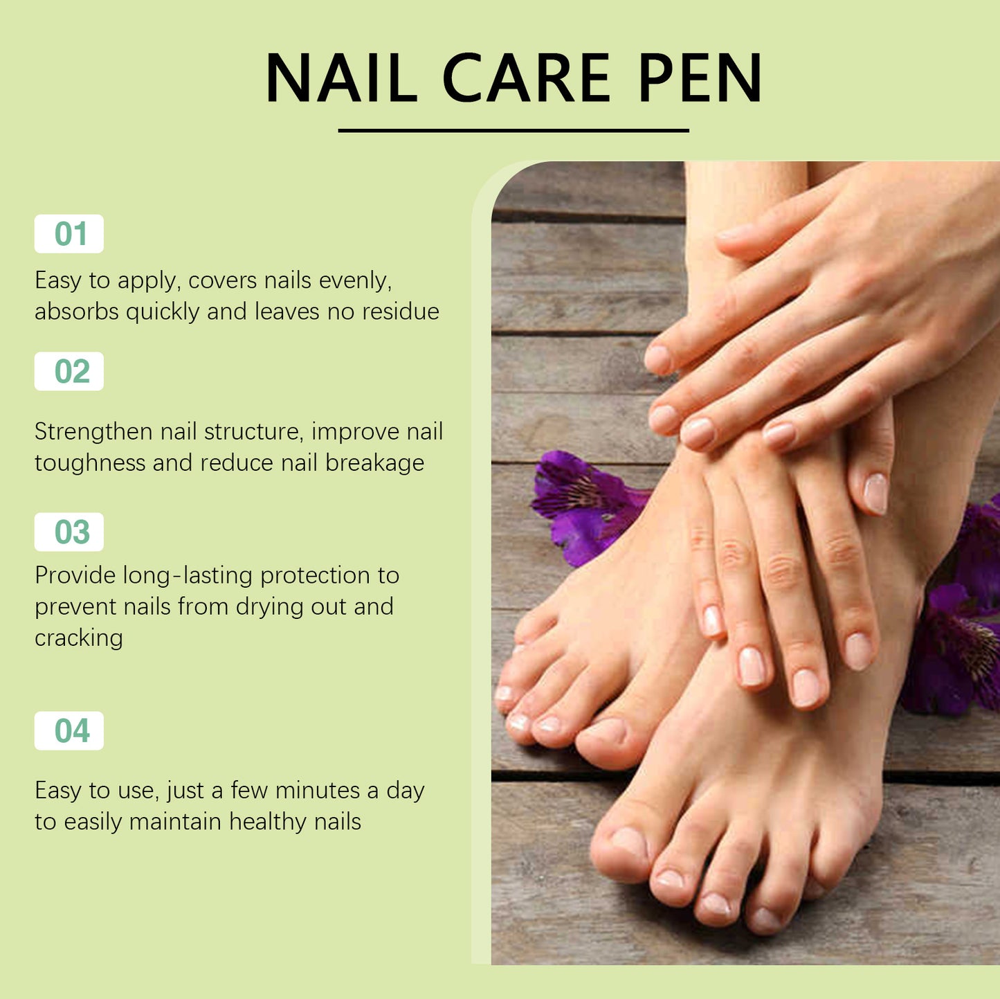 OUHOE Nail Care Pen Moisturizing Repair Nails Strong Nails Moisturizing Gray Nails Gentle Cleaning Nail Care