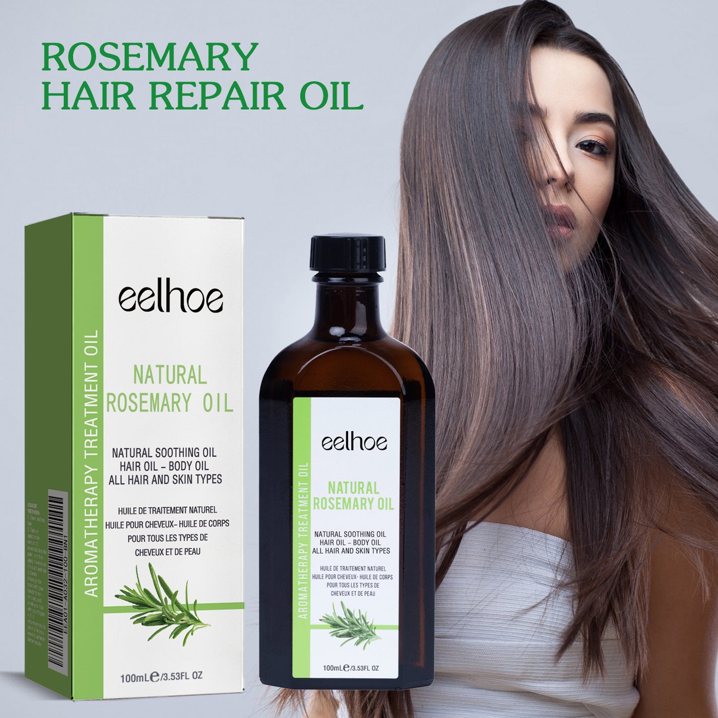 EELHOE Rosemary Hair Care Essential Oil Anti-Frizz Long-Lasting Smooth Fragrance Repair Perm Dyed Hair Care Oil