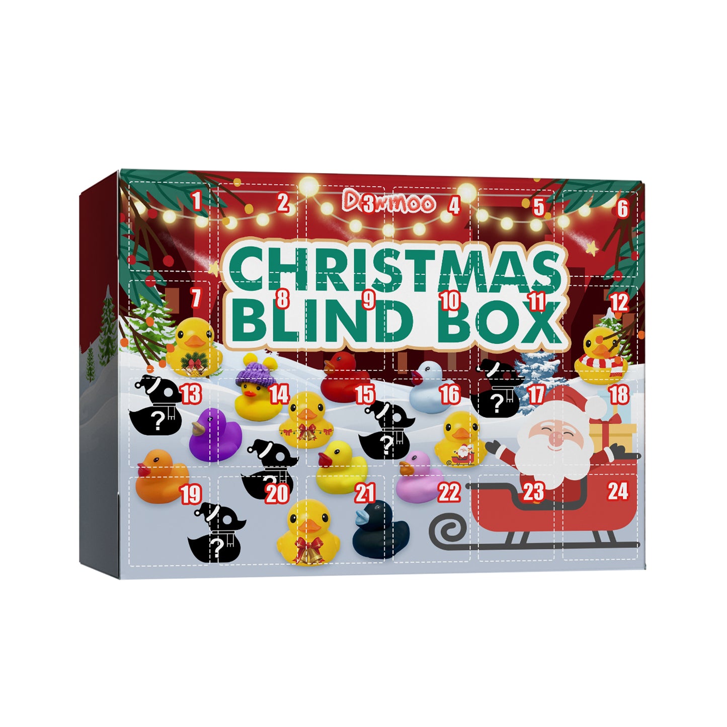 Dowmoo Christmas Rubber Duck Advent Calendar Christmas Rubber Duck Toy Blind Box24Creative Toys