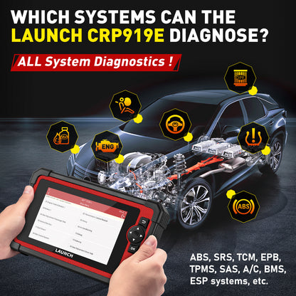 LAUNCH X431 CRP919E OE-Level Diagnostic ALL Systems 31+ Service Functions Bi-directional Control  ECU Coding Diagnostic Tool