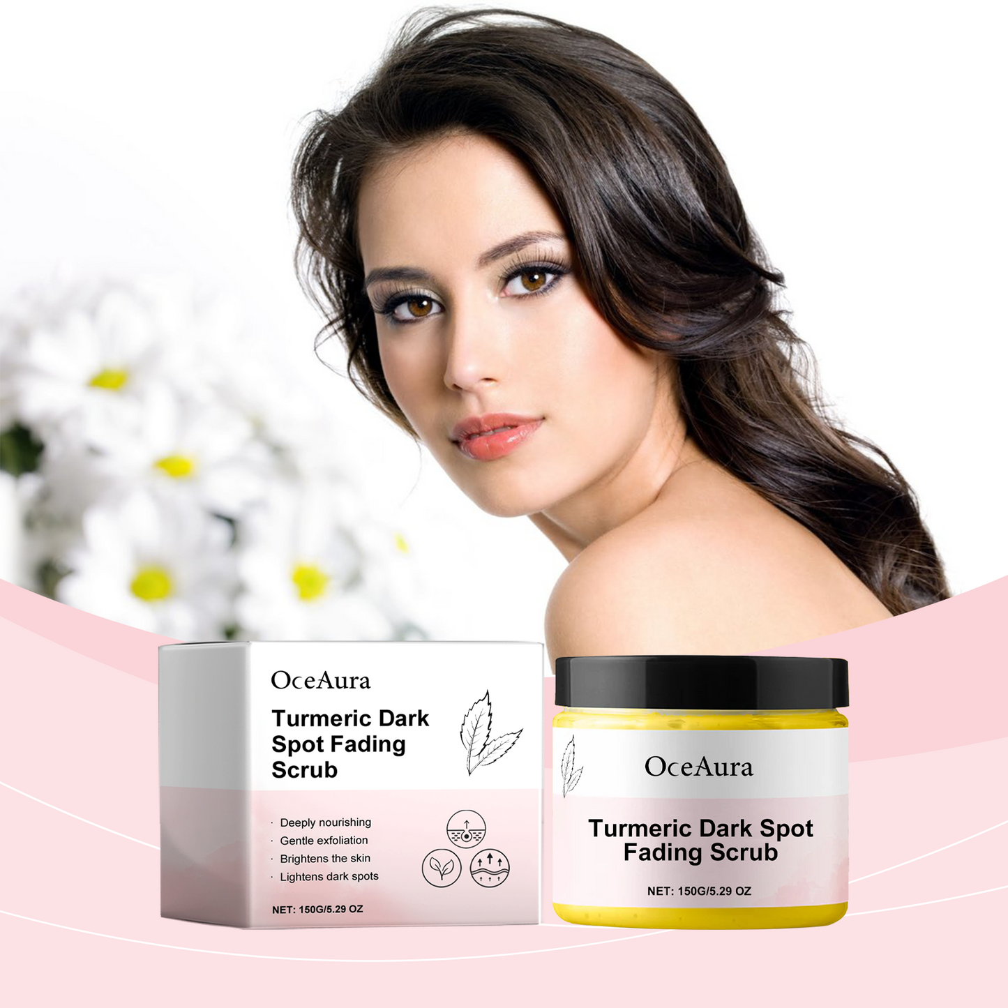 OceAura Turmeric Skin Beautifying Scrub Gentle Cleansing Body Skin Exfoliating Moisturizing Scrub