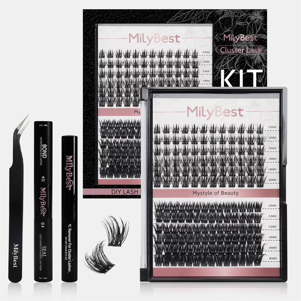 US Local Stock Cluster Lashes Kit Individual DIY Lash Extension Volume Silk Natural Handmade C D Mixed Curl DIY Cluster Lash Kit