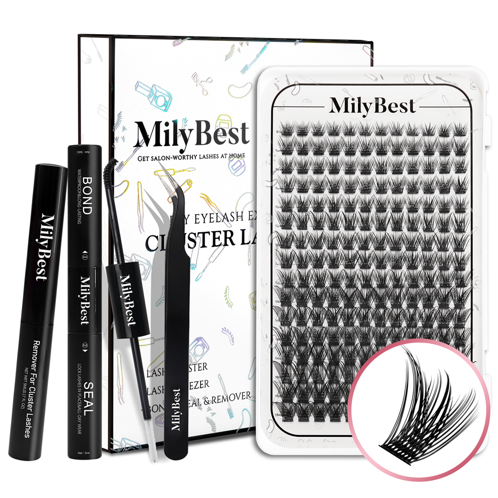 US Local Stock Cluster Lashes Kit Individual DIY Lash Extension Volume Silk Natural Handmade C D Mixed Curl DIY Cluster Lash Kit