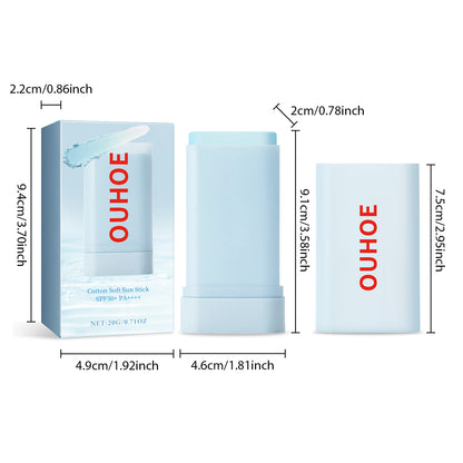 OUHOE Soft Cotton Protective Stick Summer Outdoor UV Protection Moisturizing Refreshing Non-Sticky Comfortable Skin Feel