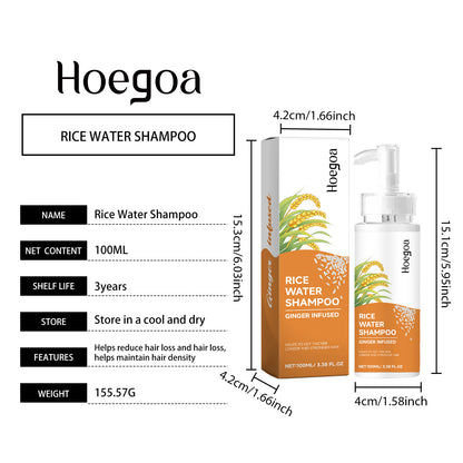 Hoegoa Rice Shampoo Rice Essence Shampoo for Scalp Repair, Moisturizing, Hydrating, Cleansing, Nourishing, and Smoothing