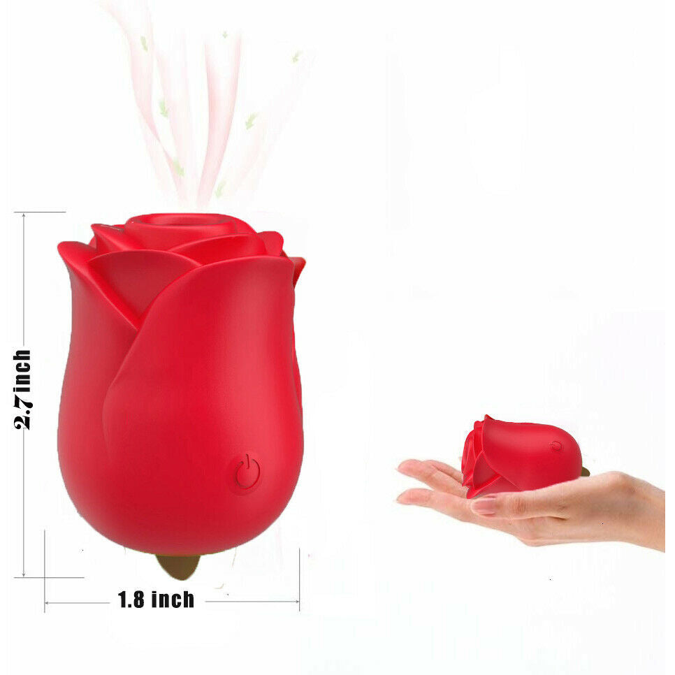 MELO Original Manufacturer Wireless Red Rose Shaped Vibrating Rose Vibrator Sex Toys for Woman Clit Tongue Sucking Vibrator%