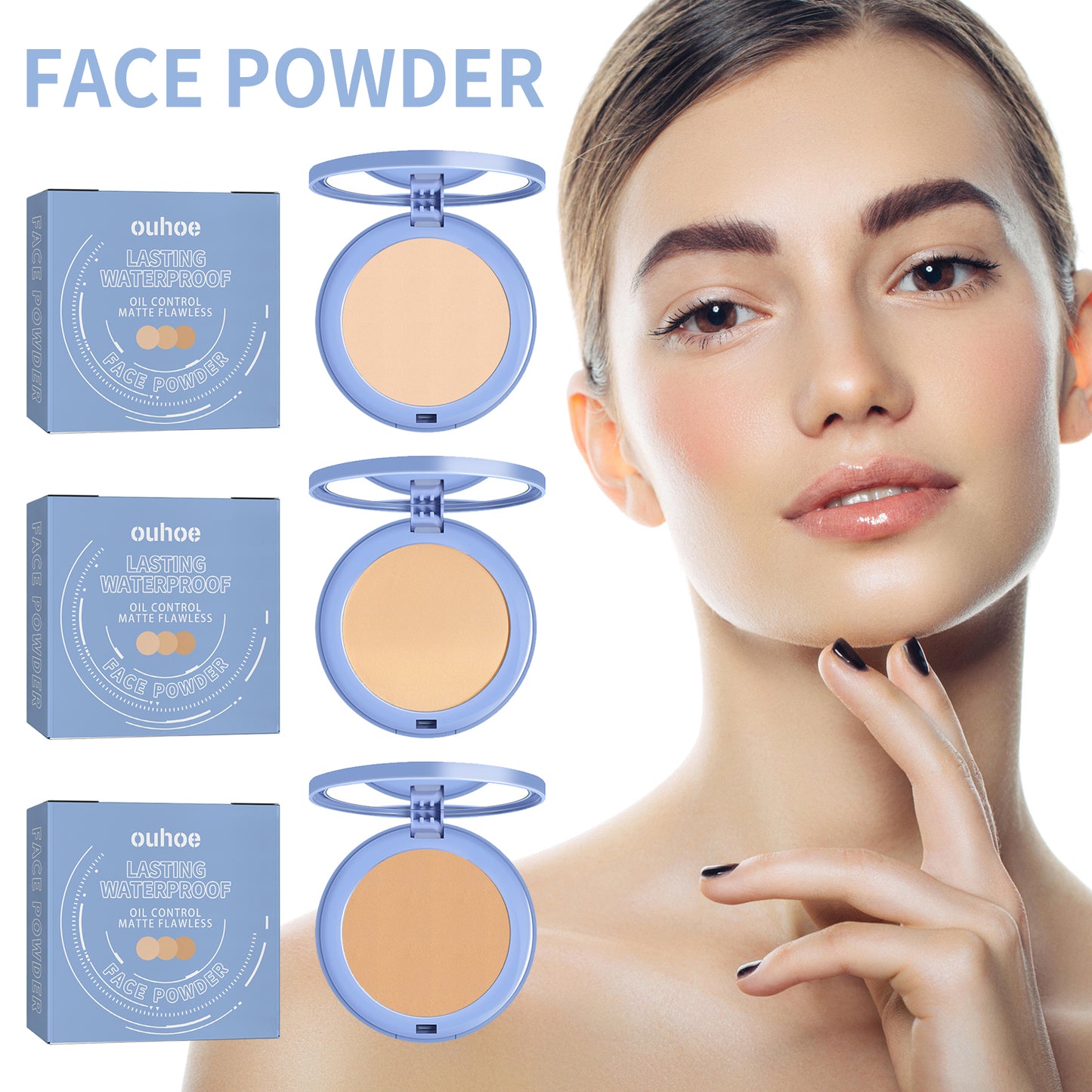 OUHOE Finishing powder Flawless Long-lasting Non-cakey Makeup Setting Powder Natural Lightweight Breathable Setting Powder