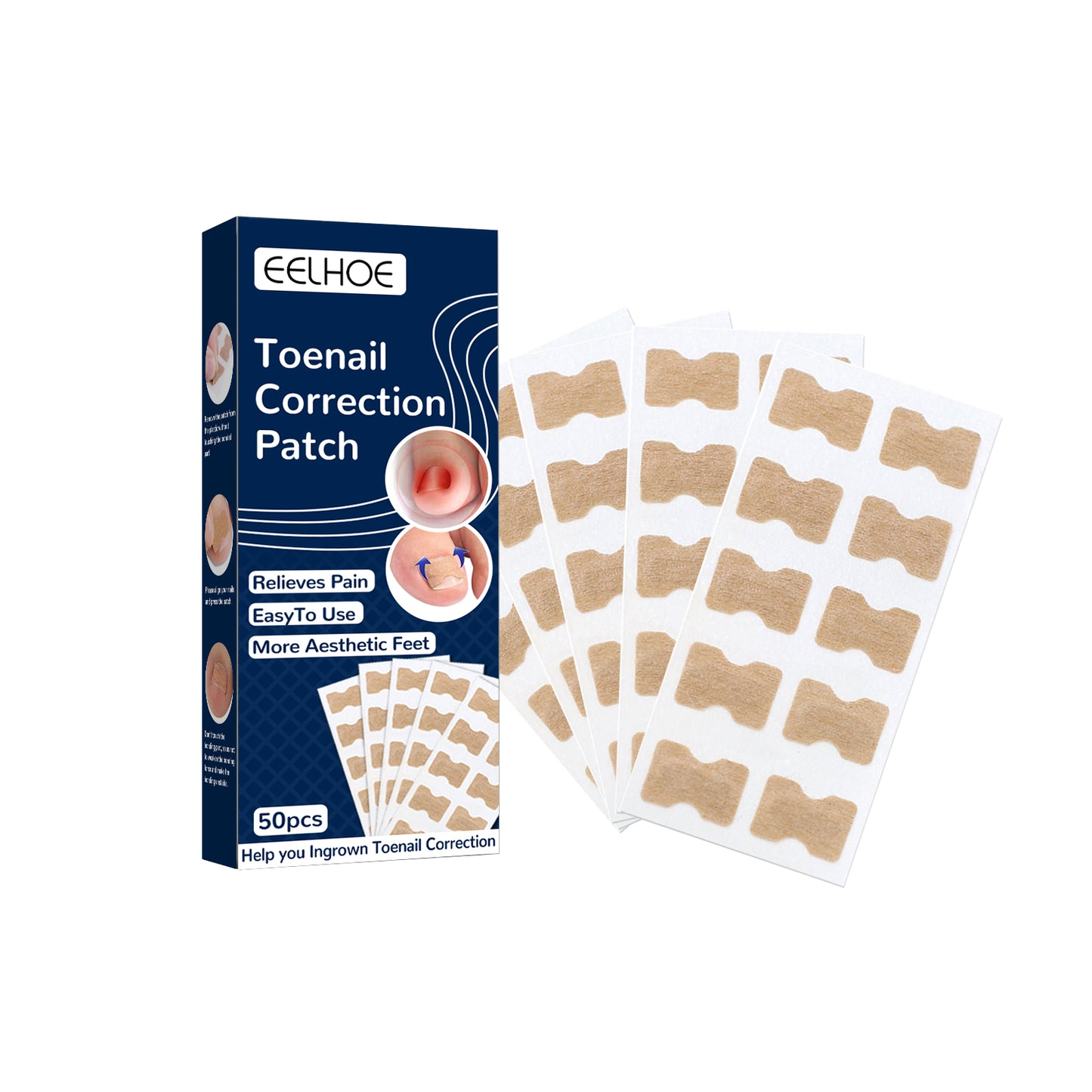 EELHOE Toe Nail Correction Stickers Nail Inlay Correction Repair Toe Nail Toenail Straightening Sticker