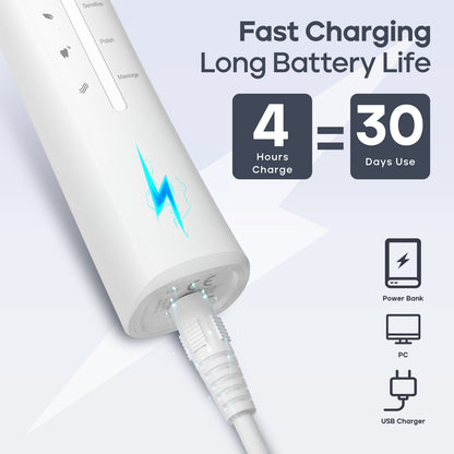 SEAGO SG958 Manufacturer 5 Modes Deep Clean Oral Care Smart 40000 VPM Rechargeable 4 Hours Fast Charge Sonic Electric Toothbrush