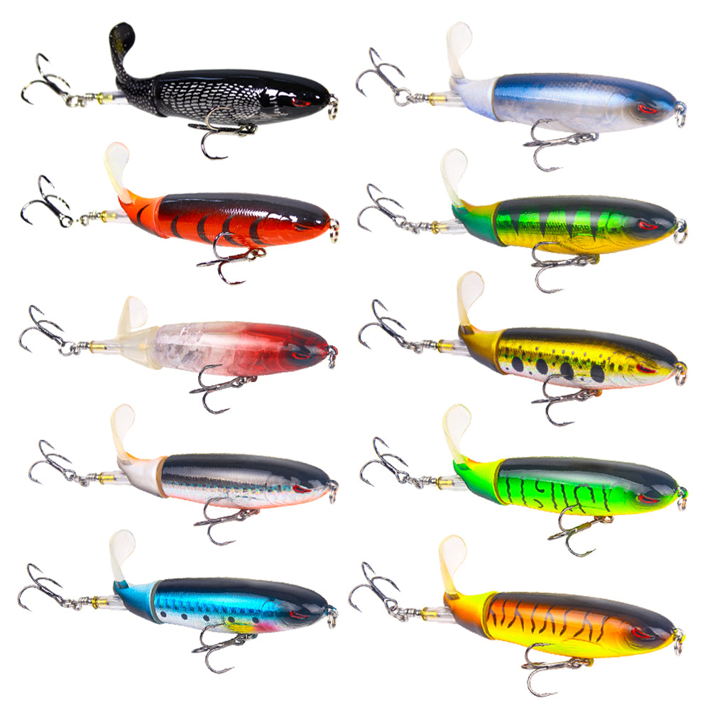 20pcs/set 13g/35g Topwater Fishing Lures Set of 20 Popper Bait with 3D Eyes ABS Plastic Hard Baits for Bass Pike