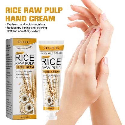 EELHOE Rice Pulp Hand Cream Moisturizing Brightening Skin Reducing Dry Roughness Itching Hand Cream