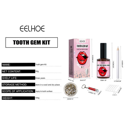 EELHOE Tooth Gem Set White Teeth Easy to Disassemble Easy to Install Beautiful and Sturdy Gem Suit