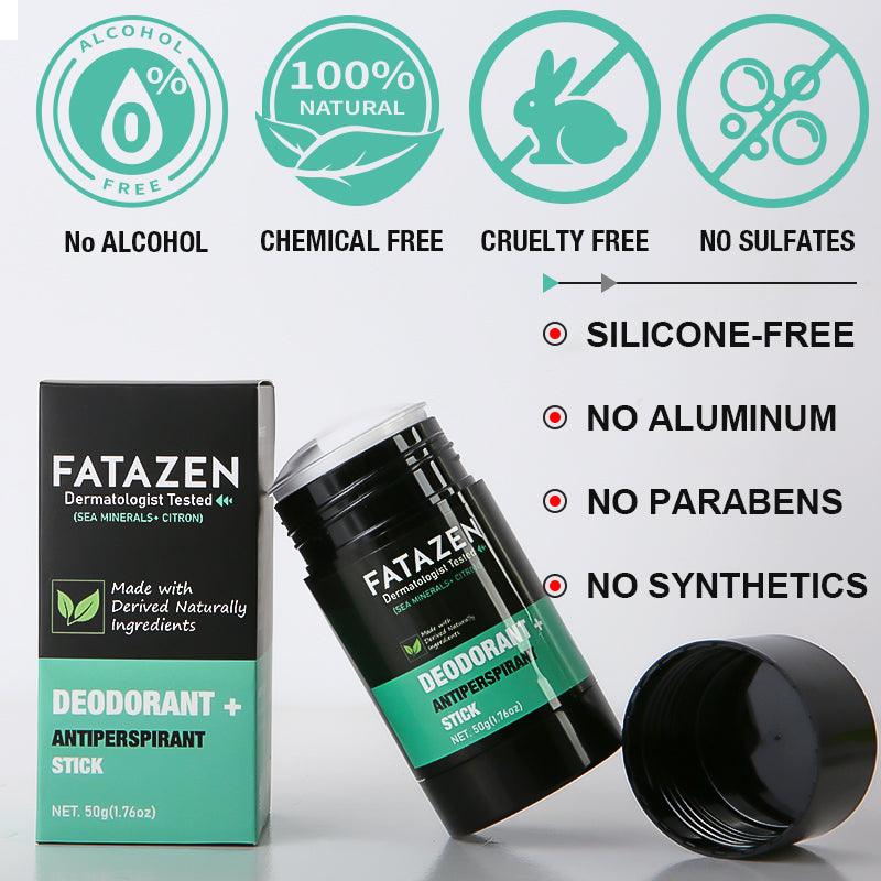 FATAZEN 100% Natural Body Care Body Balm Stick Antiperspirant Stick With Ocean Scent and Citron 2-in-1 Deodorant Stick