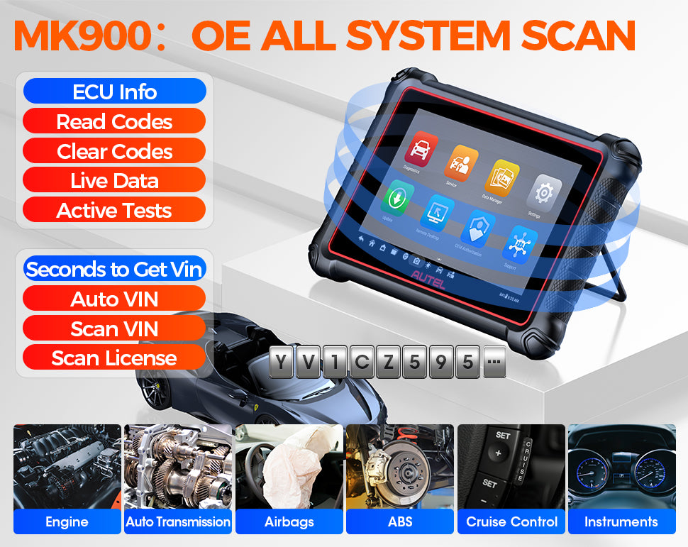 AUTEL Original MaxiCOM MK900 New Ver. of Mp900 MK808S MK808BT PRO Car Tool Diagnostic Machine Tools for All Cars Scanner