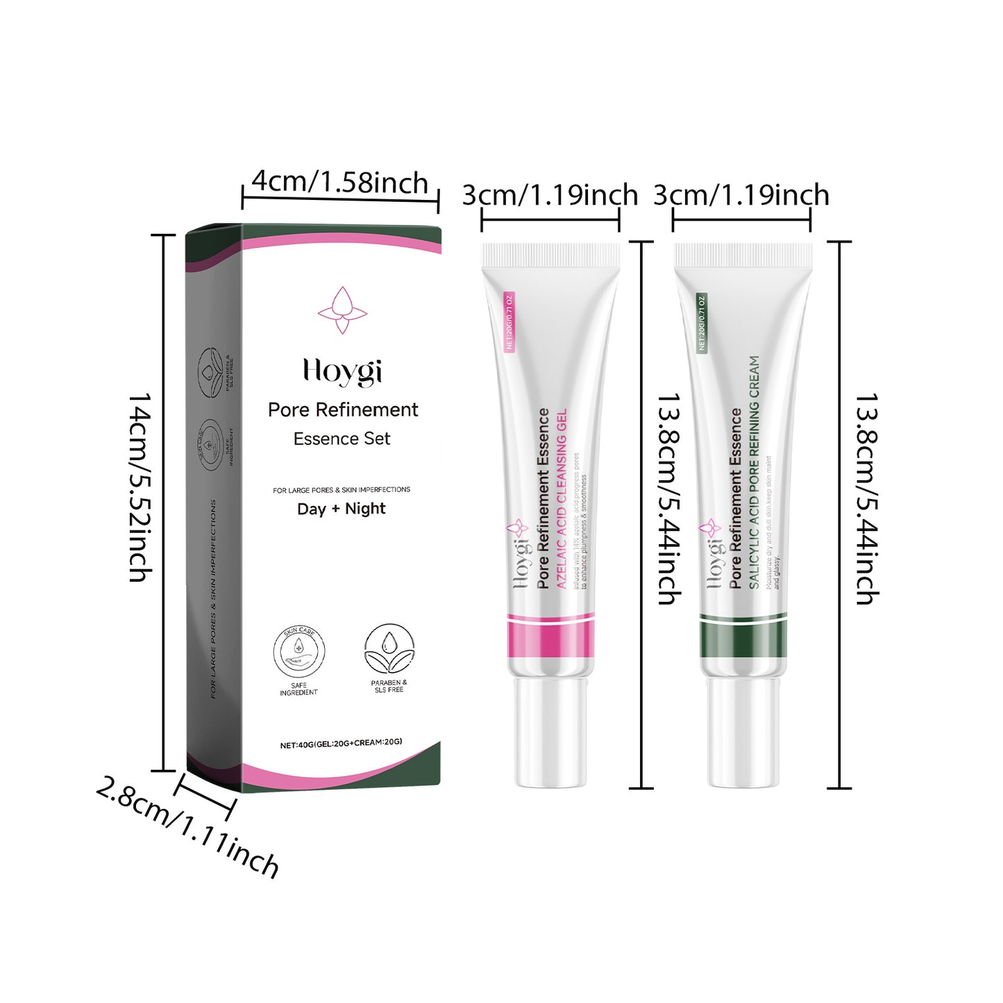 Hoygi Pore Care Cream Day and Night Combination Deep Skin Cleaning Firming and Delicate Pore Skin Cream