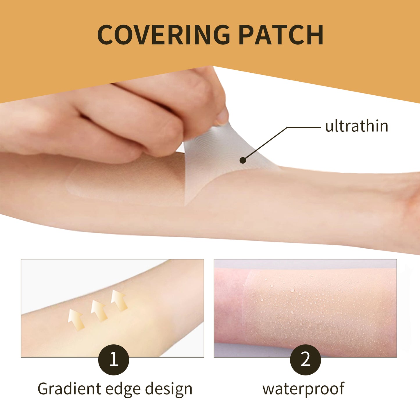 Jaysuing Invisible Concealer Sticker Skin Concealer Tattoo Scar Cover Stickers Invisible Waterproof Skin Tone Cover Stickers