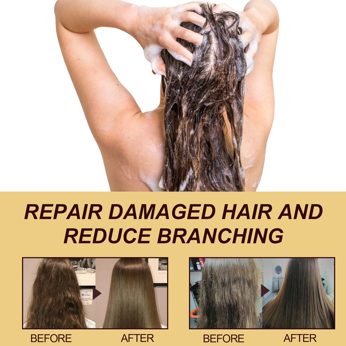 EELHOE Collagen Shampoo Repair damaged hair, reduce split ends, deep clean, smooth and shiny