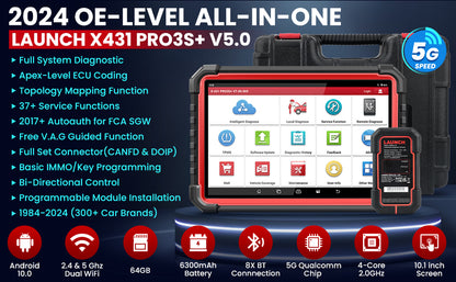 LAUNCH X431 Pro3s+ V5.0 Without OBD1 Connector Full System OBD2 Diagnostic Tool Machine Upgrade Topology Mapping