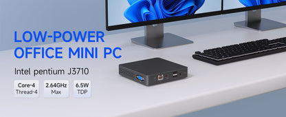 Mini PC 8GB+128GB DDR3 J3710 Intel Max 2.64Hz Hdmi WiFi6 BT5 TF Expand Mini Desktop Computers for Home Business