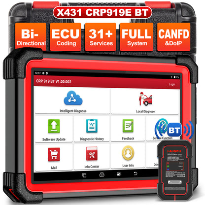 LAUNCH X431 CRP919E BT Bi-directional Code Reader ALL System Diagnostic Tools ECU Coding Active Test AF IMMO 31 Resets OBDII