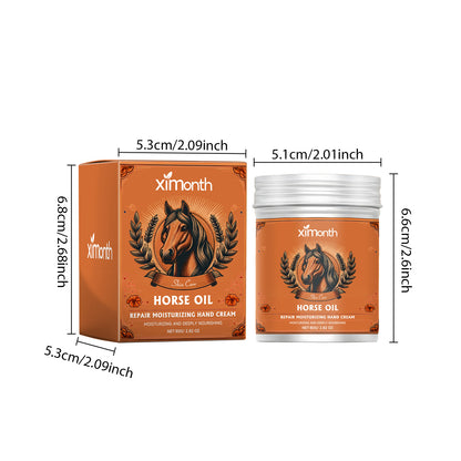 Ximonth Horse Oil Moisturizing Hand Cream Moisturizing Hand Cream Anti-Dryness Anti-Frostbite Refreshing Non-Sticky Hydrating Hand Lotion