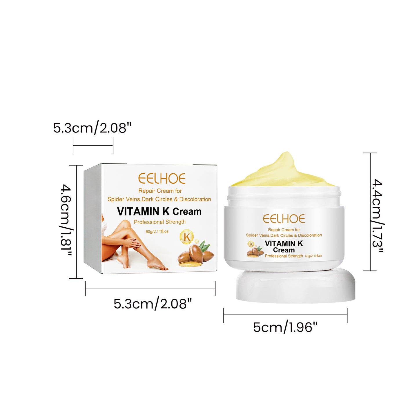 EELHOE Vitamin k Frost Skin Care Relieve Leg Soreness Swelling Earthworm Leg Vein Massage Neck Cream