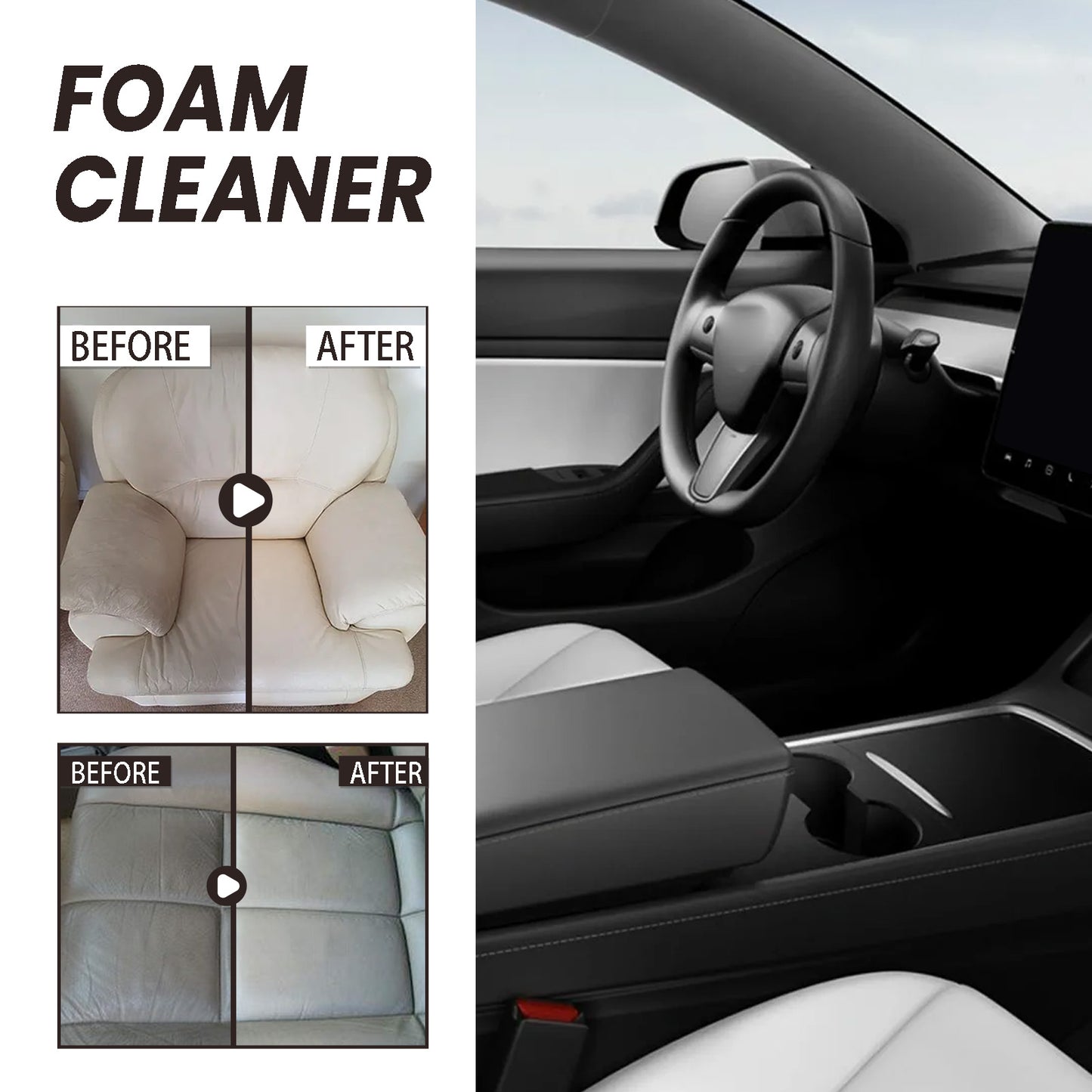 Homonth Fast Automobile Interior Cleaning Agent Leather Interior Dashboard Clean Dustproof Refurbished Repair Cream