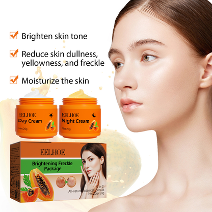 EELHOE Papaya Whitening Freckle Cream Lighten Facial Freckles, Dark Spots, Brighten and Moisturize Skin Day & Night Cream