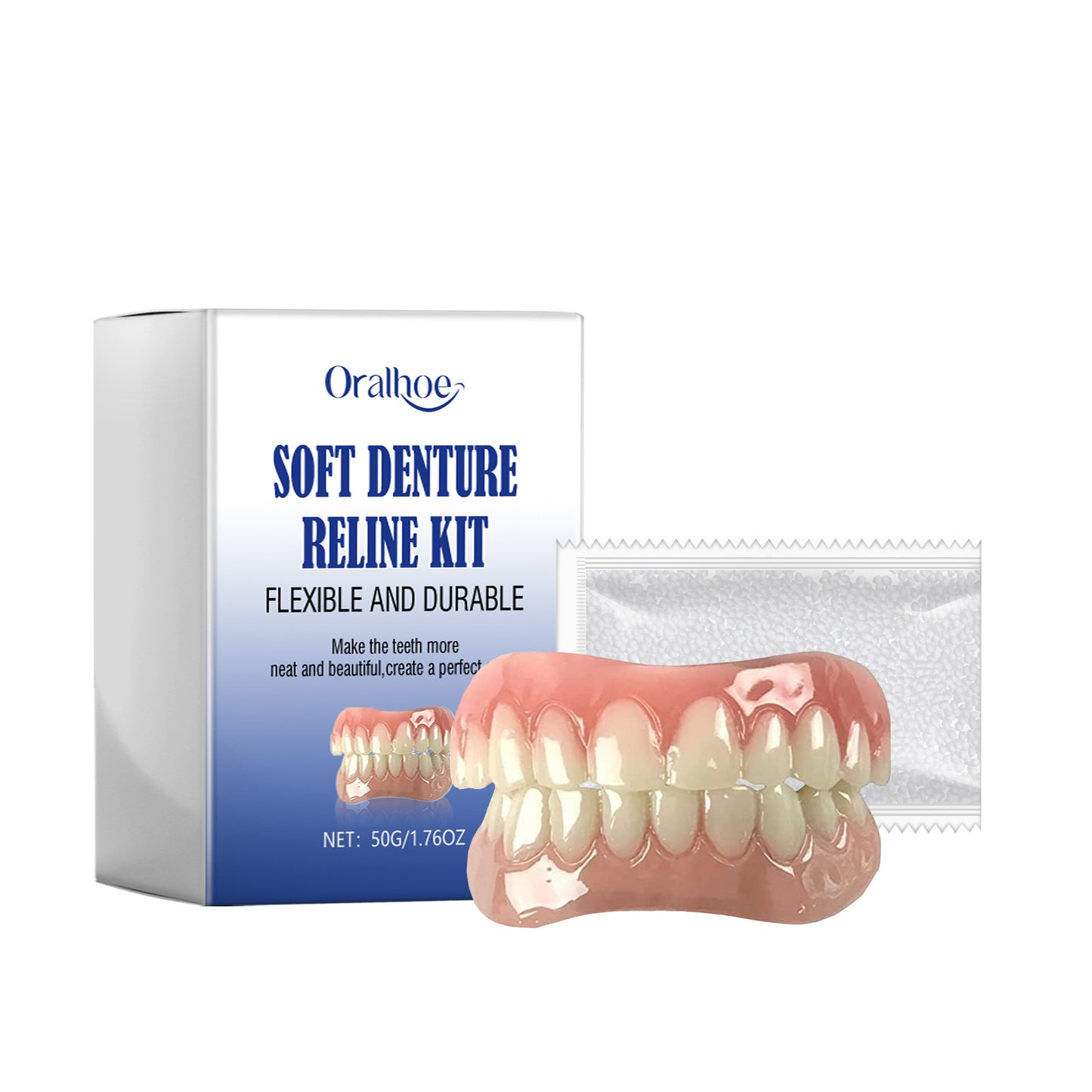 Oralhoe Dental Veneers Denture Covers Orthodontic Teeth Gap Filler Braces Dental Correction Denture Kit