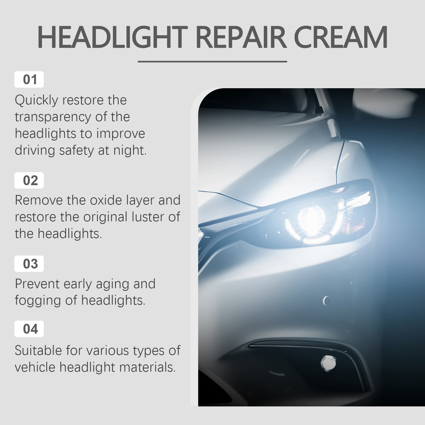 Homonth Car Headlight Restoration and Polishing Kit Renovation Coating Maintenance Brightening Lighting Care Kit