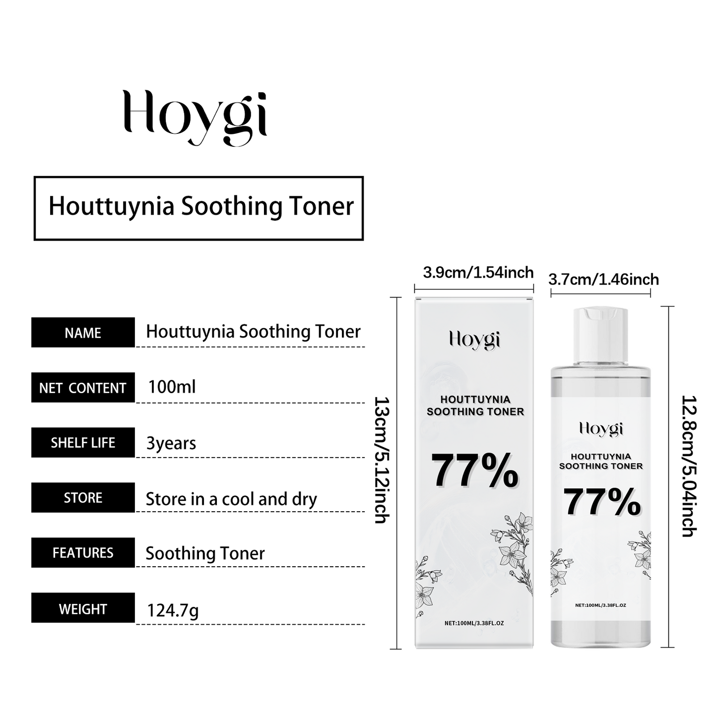 Hoygi Houttuynia cordata Toner Deep Hydration Firming Softening Radiant Skin Facial Skincare Essence Water