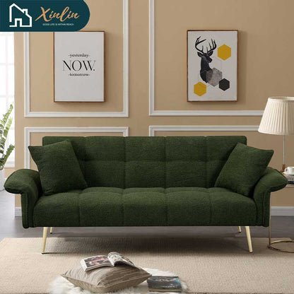 70.1\" Modern Design Futon Sofa Bed Convertible Double Extendable Armrests Free Shipping USA Warehouse Dining Bedroom Hotel Use