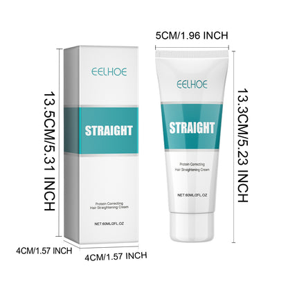 EELHOE Protein Hair Straightening Cream Smooth Frizz Repair Split Ends Damaged Hair Straightening No Heat Care Cream