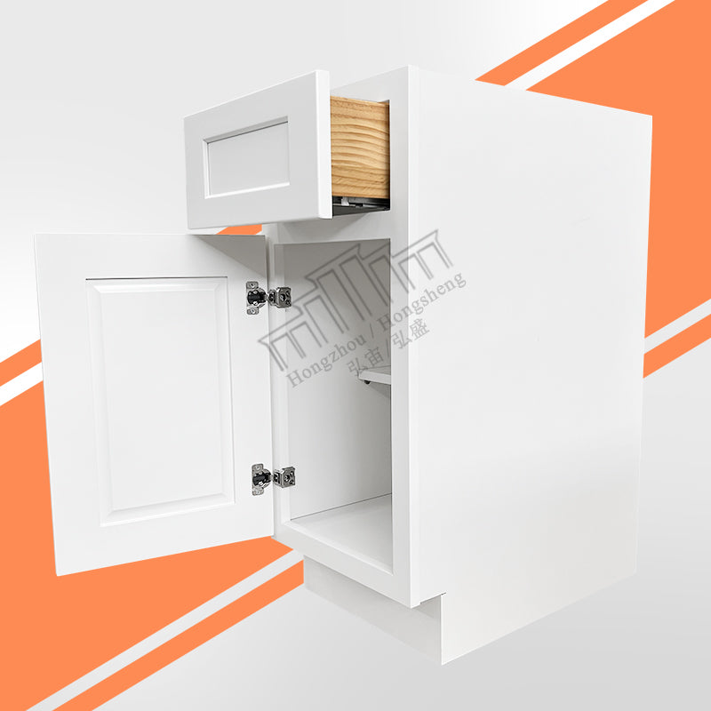 U.S. Warehouse Direct Shipping - White Shaker B15 W15" *H34 1/2" * D24" Single Door Base Kitchen Cabinet RTA Kitchen Cabinet