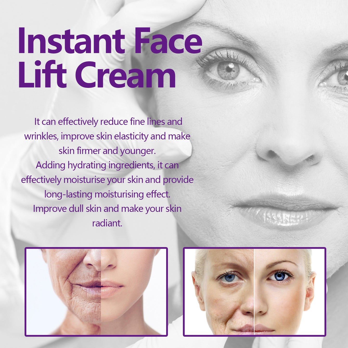 Hoygi Facial Lifting and Firming Cream Facial Cream for Reducing Fine Lines and Nasolabial Folds, Gentle Hydrating and Moisturizing Cream