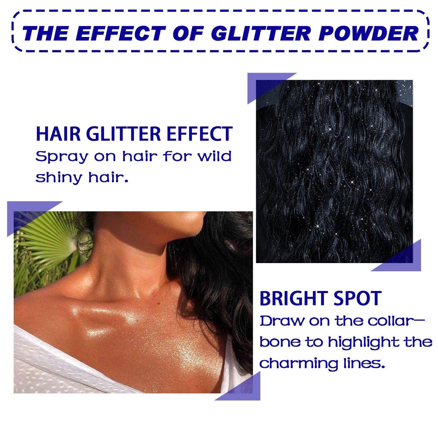 Jaysuing Brightening Glitter Spray Clavicle Hair Halloween Party Nightclub Costume High Gloss Spray Powder