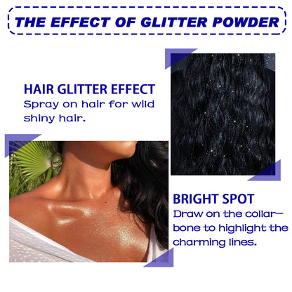 Jaysuing Brightening Glitter Spray Clavicle Hair Halloween Party Nightclub Costume High Gloss Spray Powder