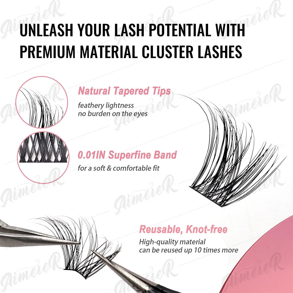 US Local Stock Cluster Lashes Kit Individual DIY Lash Extension Volume Silk Natural Handmade C D Mixed Curl DIY Cluster Lash Kit