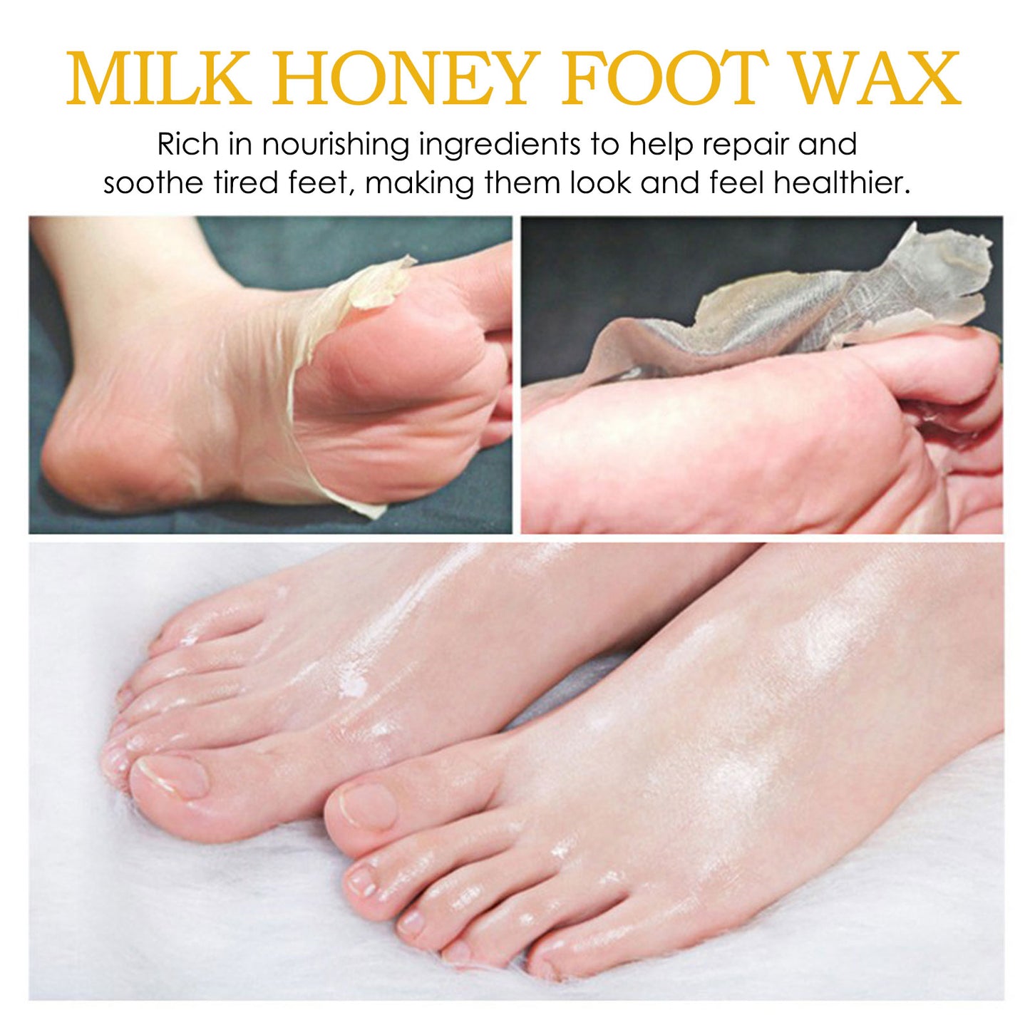 Hoygi Honey Milk Peel Off Hand and Foot Mask Hand and Foot Cuticle Exfoliating Moisturizing Repair Smooth Hand and Foot Mask