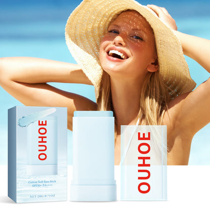 OUHOE Soft Cotton Protective Stick Summer Outdoor UV Protection Moisturizing Refreshing Non-Sticky Comfortable Skin Feel