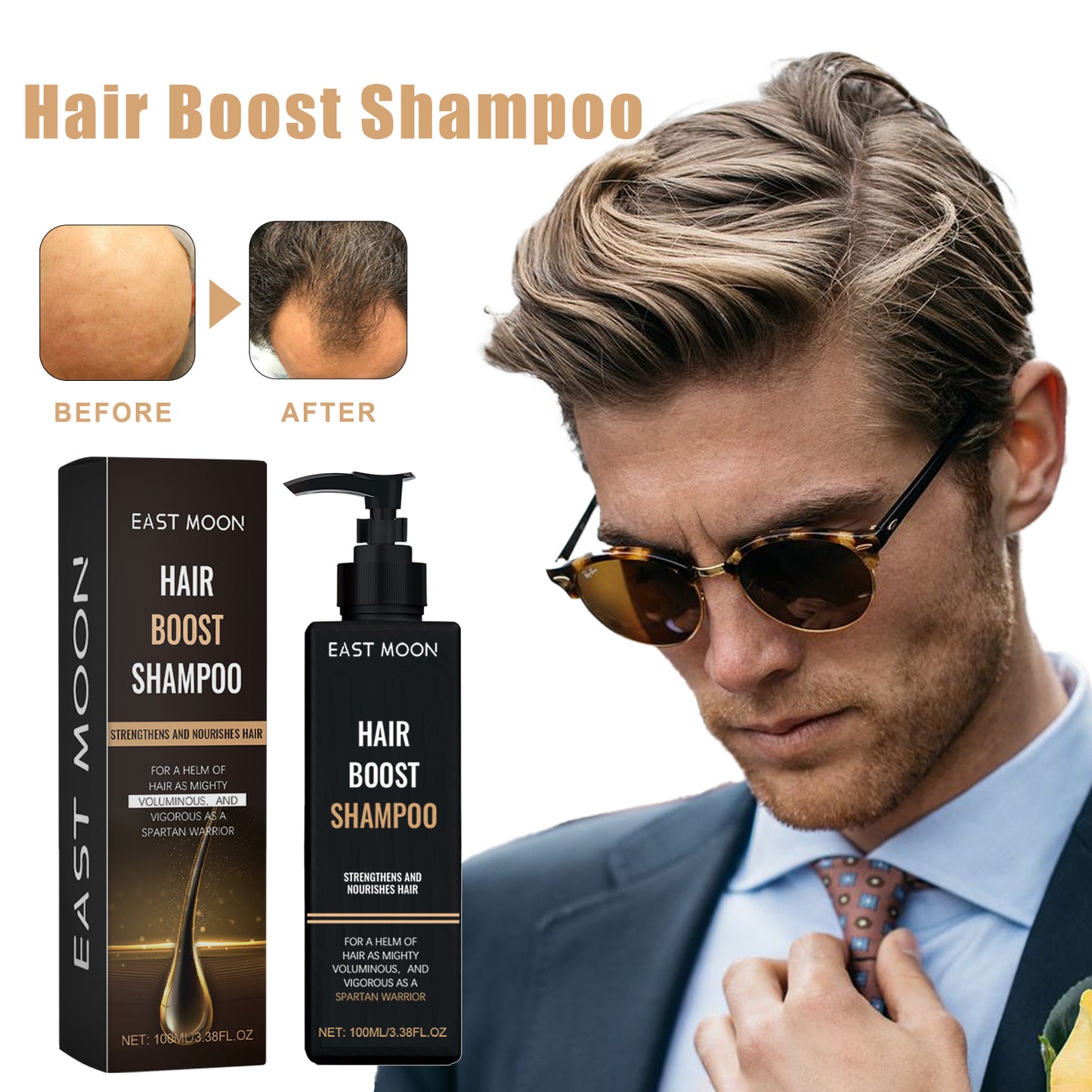 East Moon Dense Hair Shampoo Moisturizing and Repairing Scalp, Strong and Firm Hair, Anti-Hair Loss and Dense Hair Conditioning Shampoo