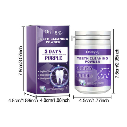 Oralhoe Purple tooth cleaning powder Fresh Breath Tartar Calculus Whitening Tooth Powder Oral Care