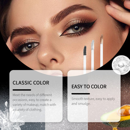 Eelhope Glitter Eye Shadow Natural Color Rendering Makeup Easy to Apply Daily Makeup Long-lasting Shiny Eyeshadow