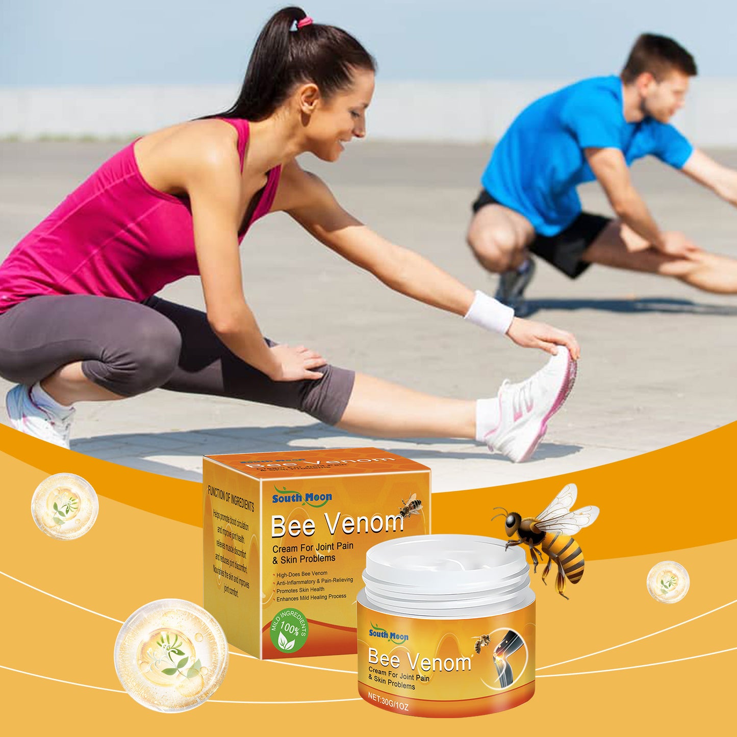 South Moon Bee Venom Joint Pain Cream Massage Relief Joint Discomfort Knee Lumbar Spine Shoulder Neck Care Cream